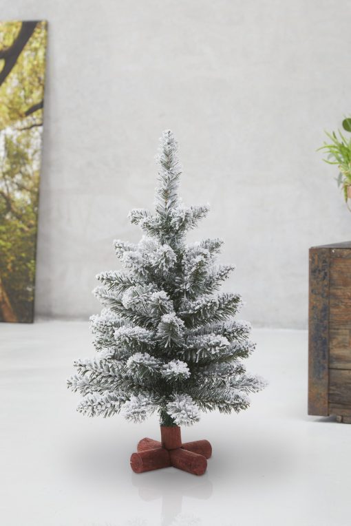 kunstig mini juletræ med sne