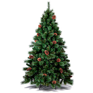 Carlstad juletræ med kogler er et eksklusivt kunstigt juletræ med ægte grankogler monteret. Meget naturtro juletræ.
